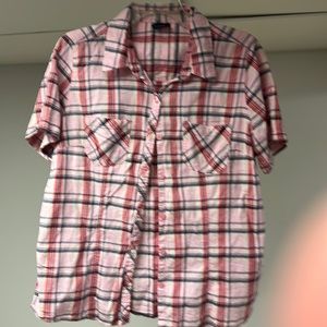 Faded glory button down short sleeve top size xL